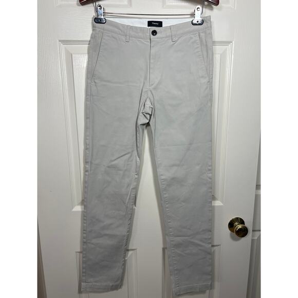 Theory Mens 29 Zaine Witten Flat Front Pants in Off White Capsule Minimalist - Picture 1 of 7
